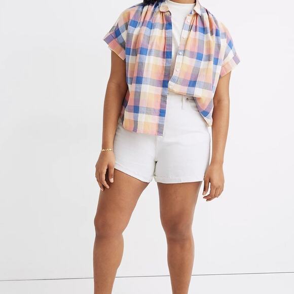 NEW Madewell White High-Rise Sleek Denim Shorts 32 Classic Summer - Picture 1 of 8